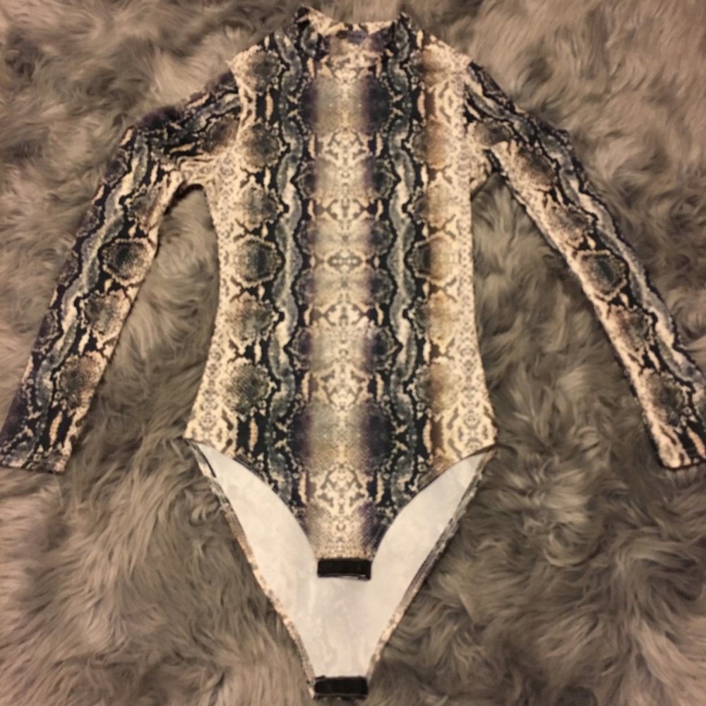 Snake skin Long Sleeve Body Suit